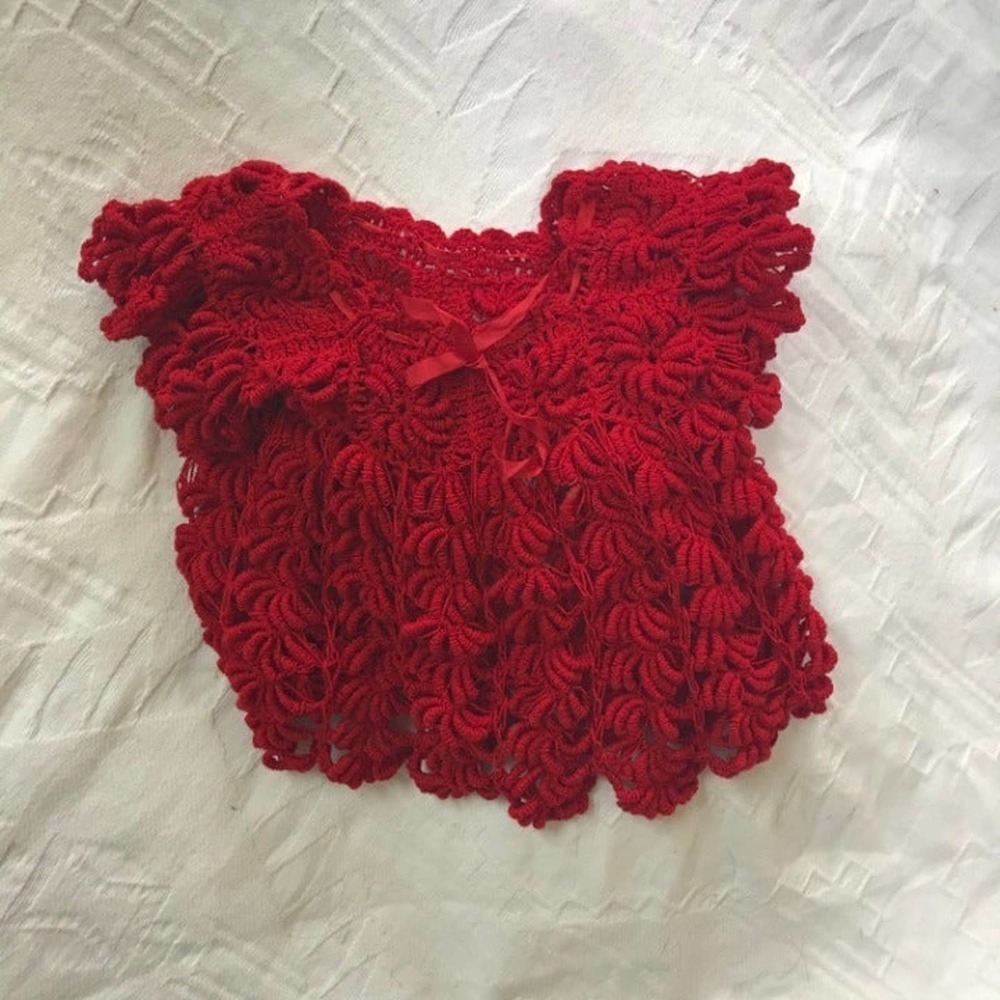 Baby Girl's handmade knitted top
